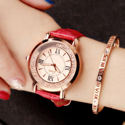 Women’s Fashion Belt Watch – Flowing Water Crystal Design