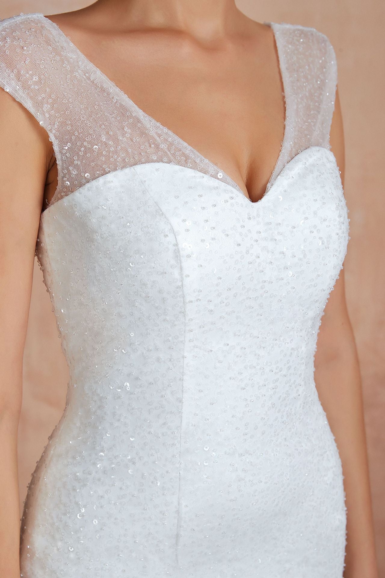 Fishtail Skirt Wedding Dress Big Tail Bride Female Lead Yarn Mermaid Waist Backless V-Neck