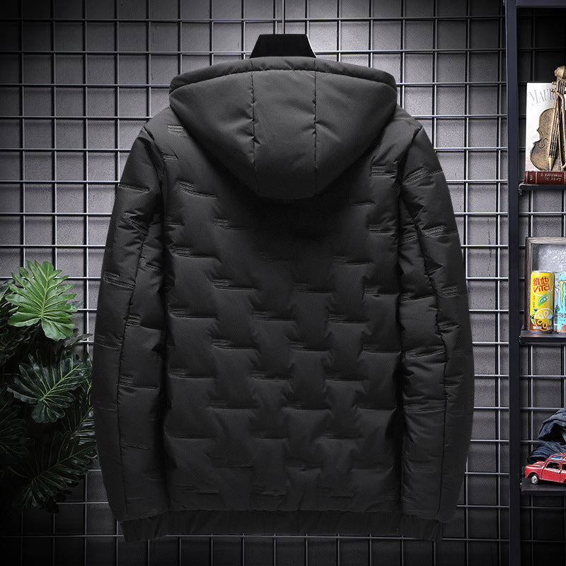 Men's Jacket Short Warm Hooded Cotton