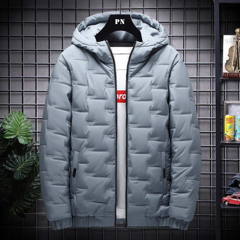 Men's Jacket Short Warm Hooded Cotton
