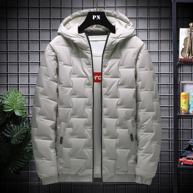 Men's Jacket Short Warm Hooded Cotton
