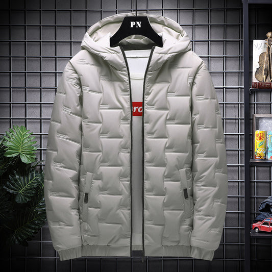 Men's Jacket Short Warm Hooded Cotton