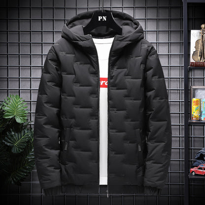 Men's Jacket Short Warm Hooded Cotton