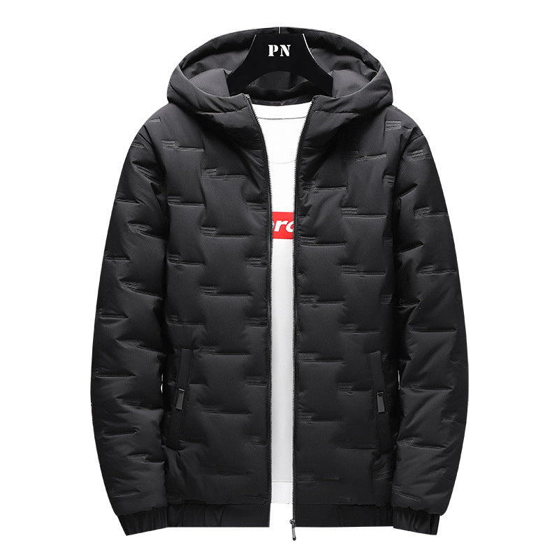 Men's Jacket Short Warm Hooded Cotton