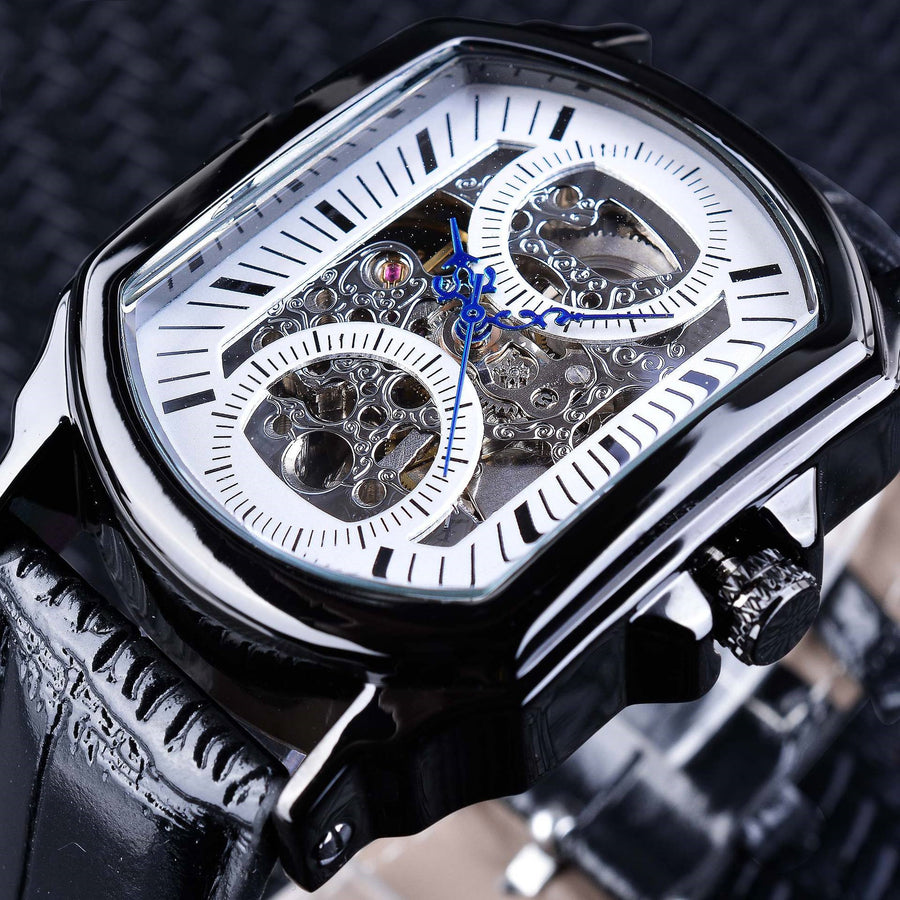 Men’s Fashion Square Hollow Automatic Mechanical Watch