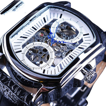 Men’s Fashion Square Hollow Automatic Mechanical Watch
