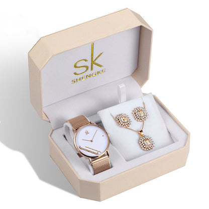 Rose Gold Three-Piece Watch Set