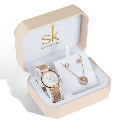Rose Gold Three-Piece Watch Set