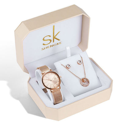 Rose Gold Three-Piece Watch Set