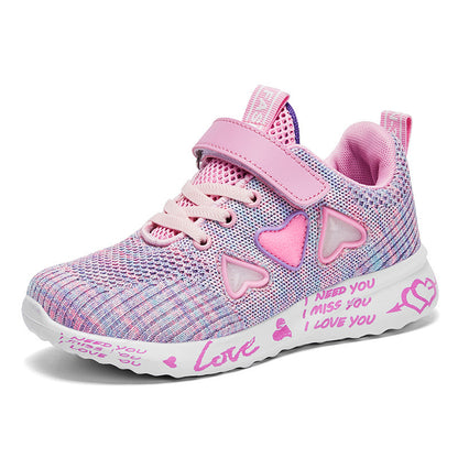 Kids’ Summer Mesh Sneakers – Lightweight Casual Cartoon Sport Running Shoes for Girls