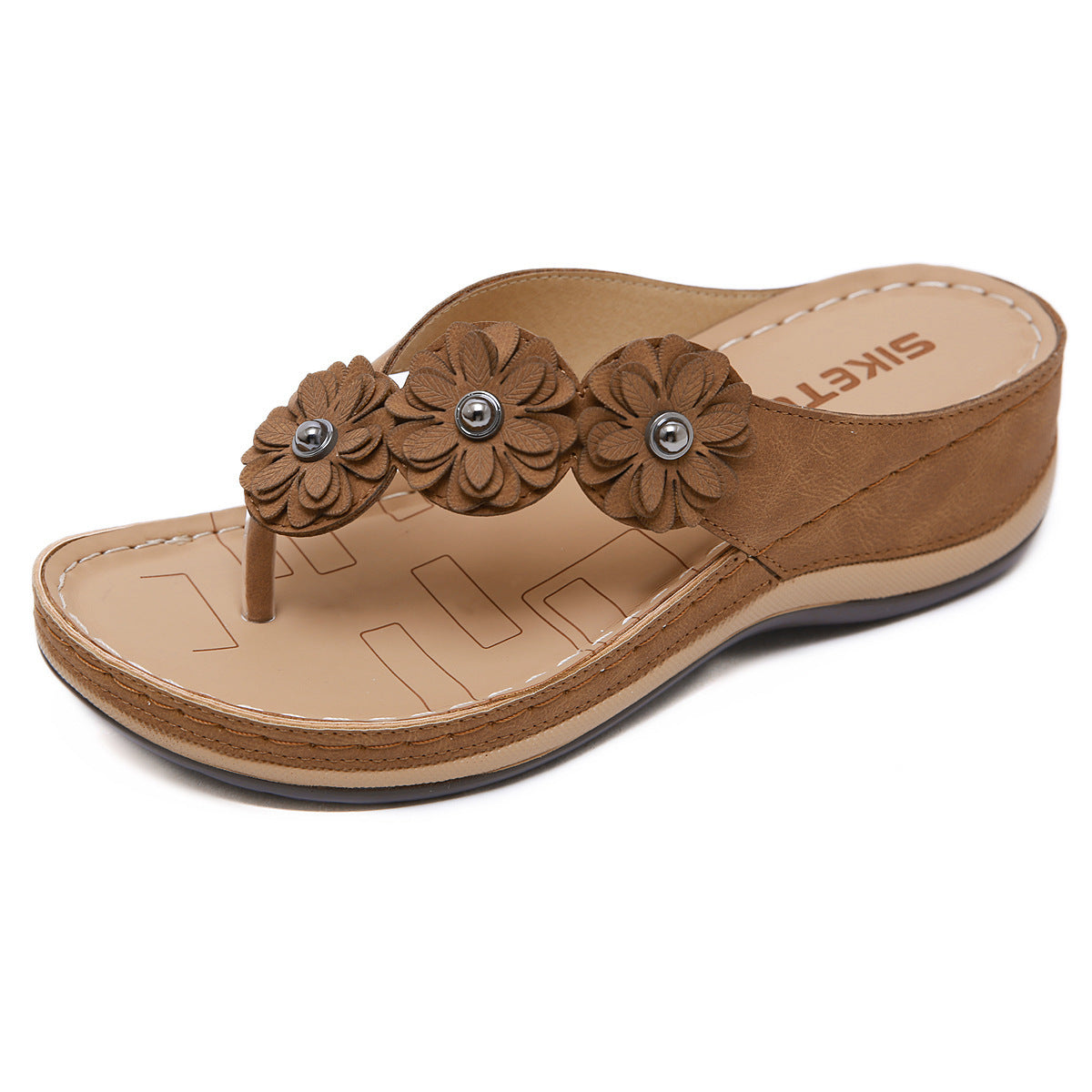 Flowers Sandals Women Retro Style Wedges Shoes
