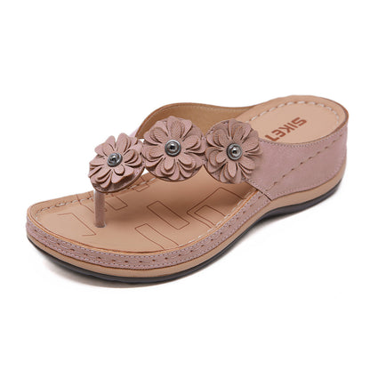 Flowers Sandals Women Retro Style Wedges Shoes