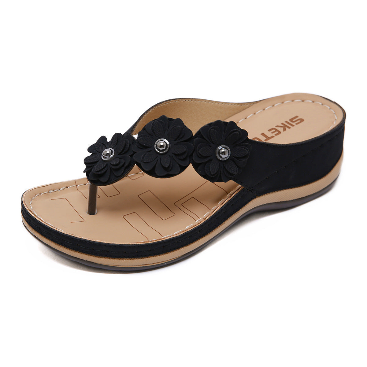 Flowers Sandals Women Retro Style Wedges Shoes