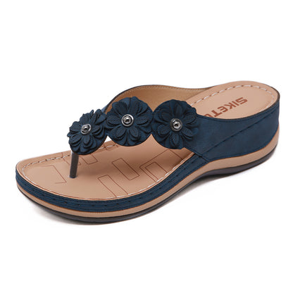 Flowers Sandals Women Retro Style Wedges Shoes