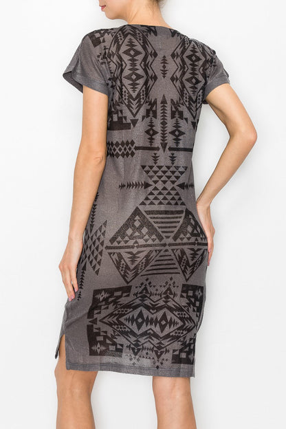 Elara Aztec Knit Dress