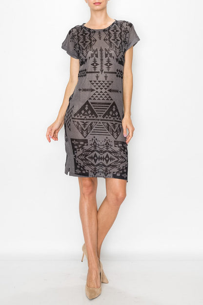 Elara Aztec Knit Dress