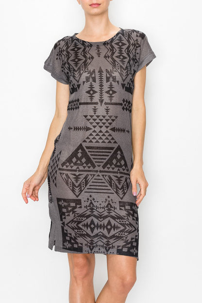 Elara Aztec Knit Dress