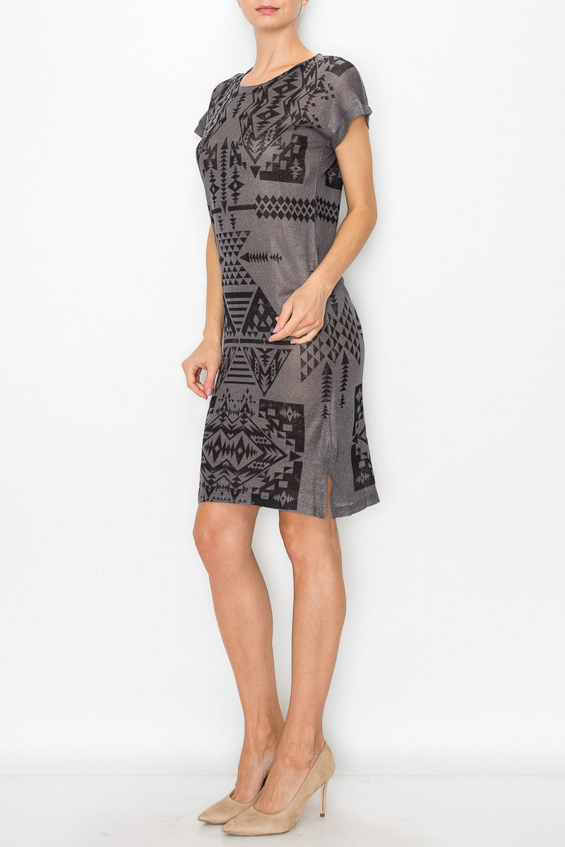 Elara Aztec Knit Dress