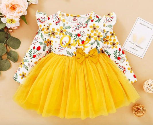 Toddler Baby Girls’ Floral Dress – Ruffle Sleeve Summer Clothes