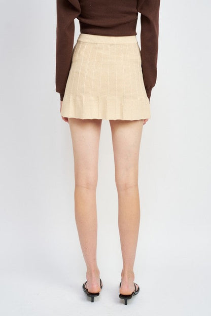 PLEATED MINI SKIRT WITH ELASTIC WAISTBAND