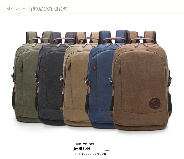Men’s & Women’s Canvas Backpack – Wear-Resistant Large Capacity Casual Bag