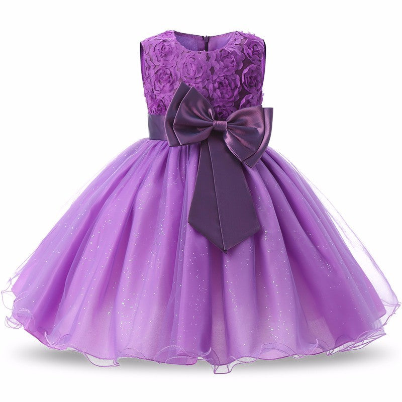 Girls’ Princess Flower Girl Dress – Summer Tutu Wedding & Birthday Party Outfit
