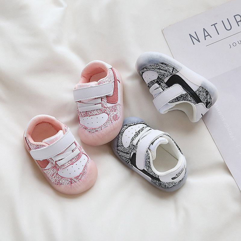 Kids’ White Shoes – Solid Color Soft Bottom Toddler Sneakers for Boys & Girls