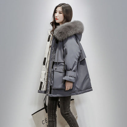 Winter New Loose Cotton Coat Women's Mid-length