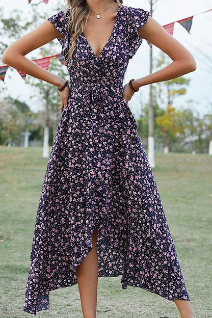 Floral wrap dress