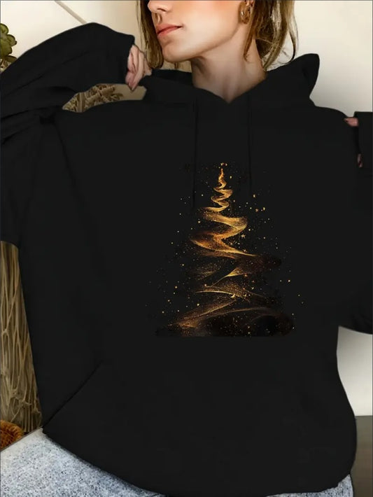 Ladies' Casual Printed Hoodie