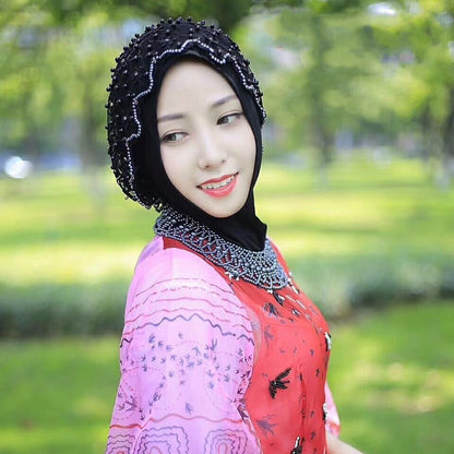 Muslim hijab chiffon beaded scarf