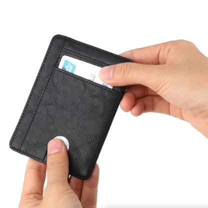 Men’s Slim Leather Wallet – RFID Blocking Credit Card Holder with ID Window & Money Pocket (PU, USA Style)