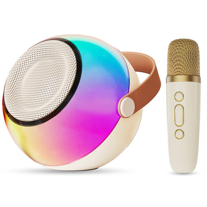 Mini Karaoke Machine With Dazzling Lights And Wireless Microphones
