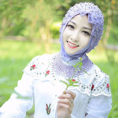 Muslim hijab chiffon beaded scarf