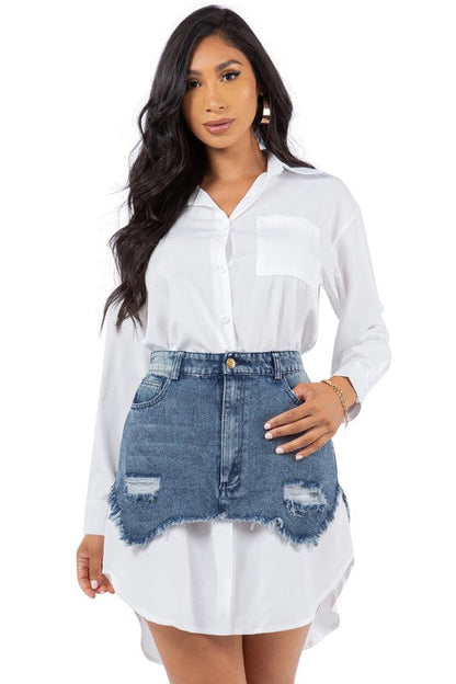 WOMEN FASHION SHIRT DRESS