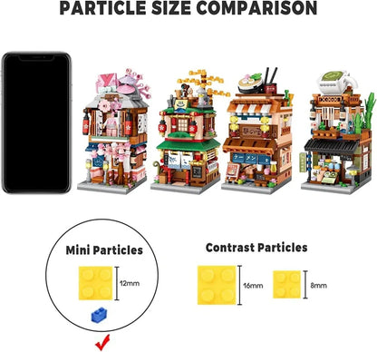 4 PACK Brick Building Set For Kids, 2969 PCS Building Blocks Kit Japanese Street Building Toy Set Gift For 6-15 Years Old Kid And Adult