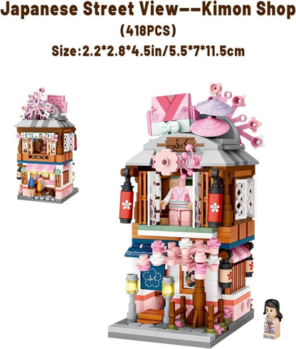 4 PACK Brick Building Set For Kids, 2969 PCS Building Blocks Kit Japanese Street Building Toy Set Gift For 6-15 Years Old Kid And Adult