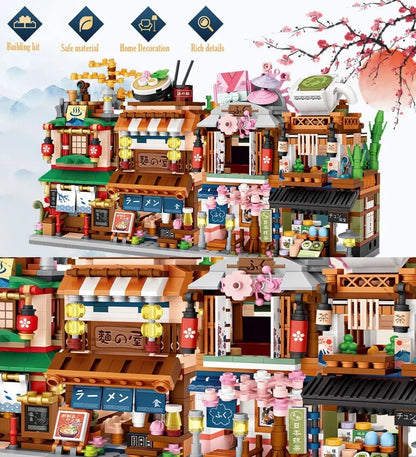 4 PACK Brick Building Set For Kids, 2969 PCS Building Blocks Kit Japanese Street Building Toy Set Gift For 6-15 Years Old Kid And Adult