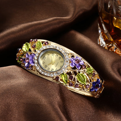 Women’s Flower Diamond Bracelet Watch