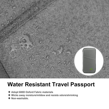 Travel Passport Wallet – Water-Repellent Zipper Case with 12 Card Slots, Ticket & ID Holder, Phone & Document Organizer