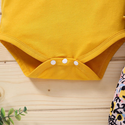 Newborn Toddler Baby Girls Clothes Set Short Sleeve Pullover Bow