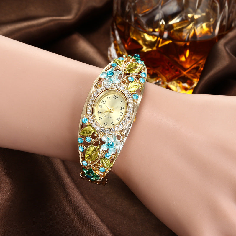 Women’s Flower Diamond Bracelet Watch