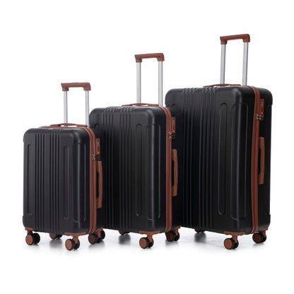 20/24/28 Inch 3-Piece ABS Spinner Luggage Set with TSA Lock & Matching Color Carry-On Suitcase