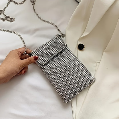 Women’s Glitter Rhinestone Crossbody Bag – Sequin Evening Purse & Wedding Handbag