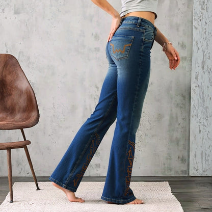 Women's High-Waist Heart Cut-out Jeans