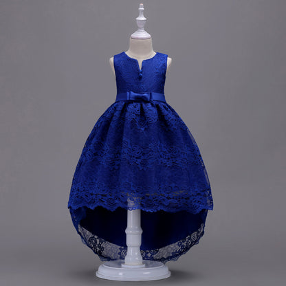 Girls’ Lace Dress – Elegant Trailing Princess Outfit for Children