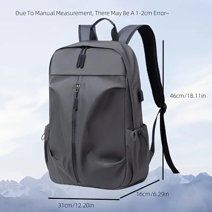 PU Backpack Fashion Large Capacity Men's Casual Backpack Commuter Trend Backpack Student School Bag