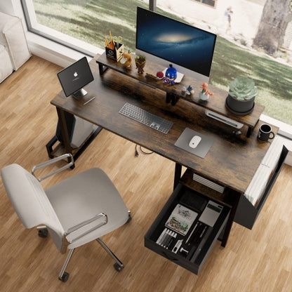 Computer Desk With Drawer And Power Outlets