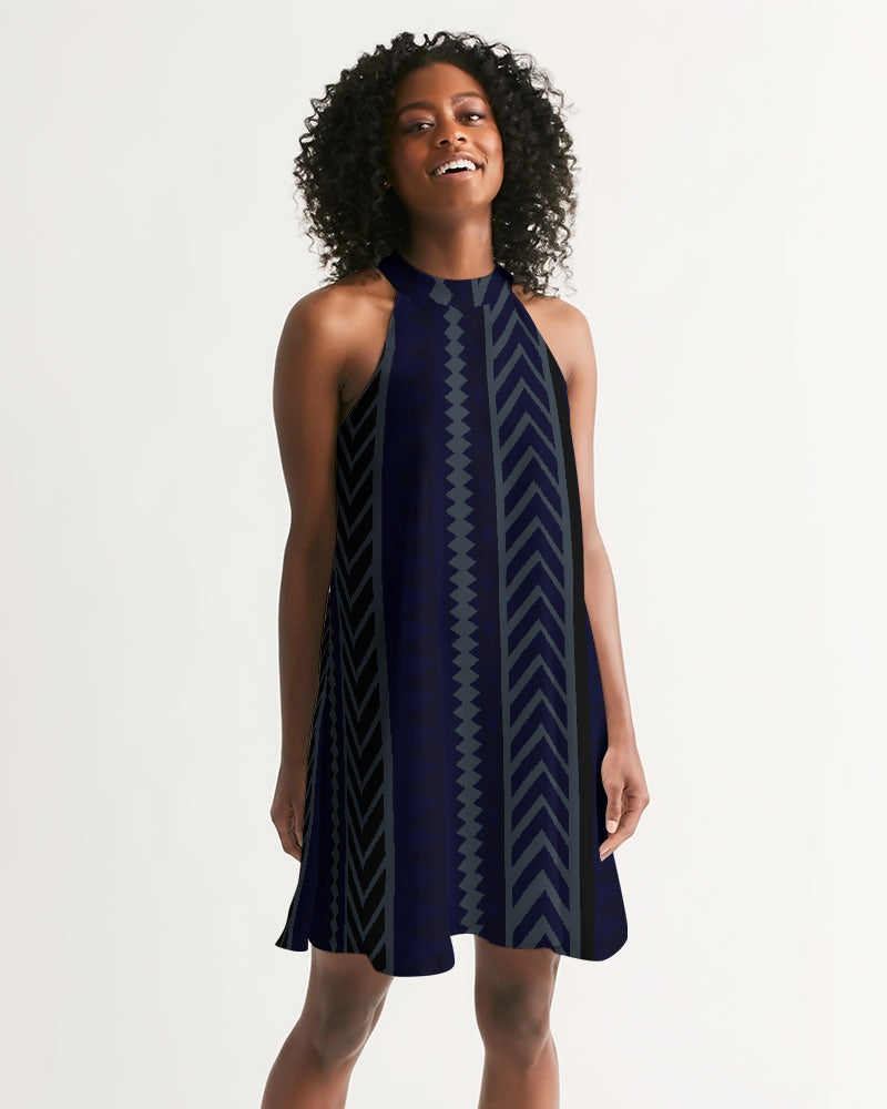 One-Way Halter Dress in Sheer Chiffon