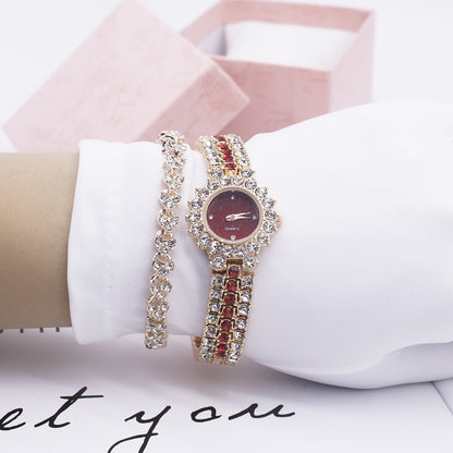 Steel Band Bracelet Two-Piece Watch Set